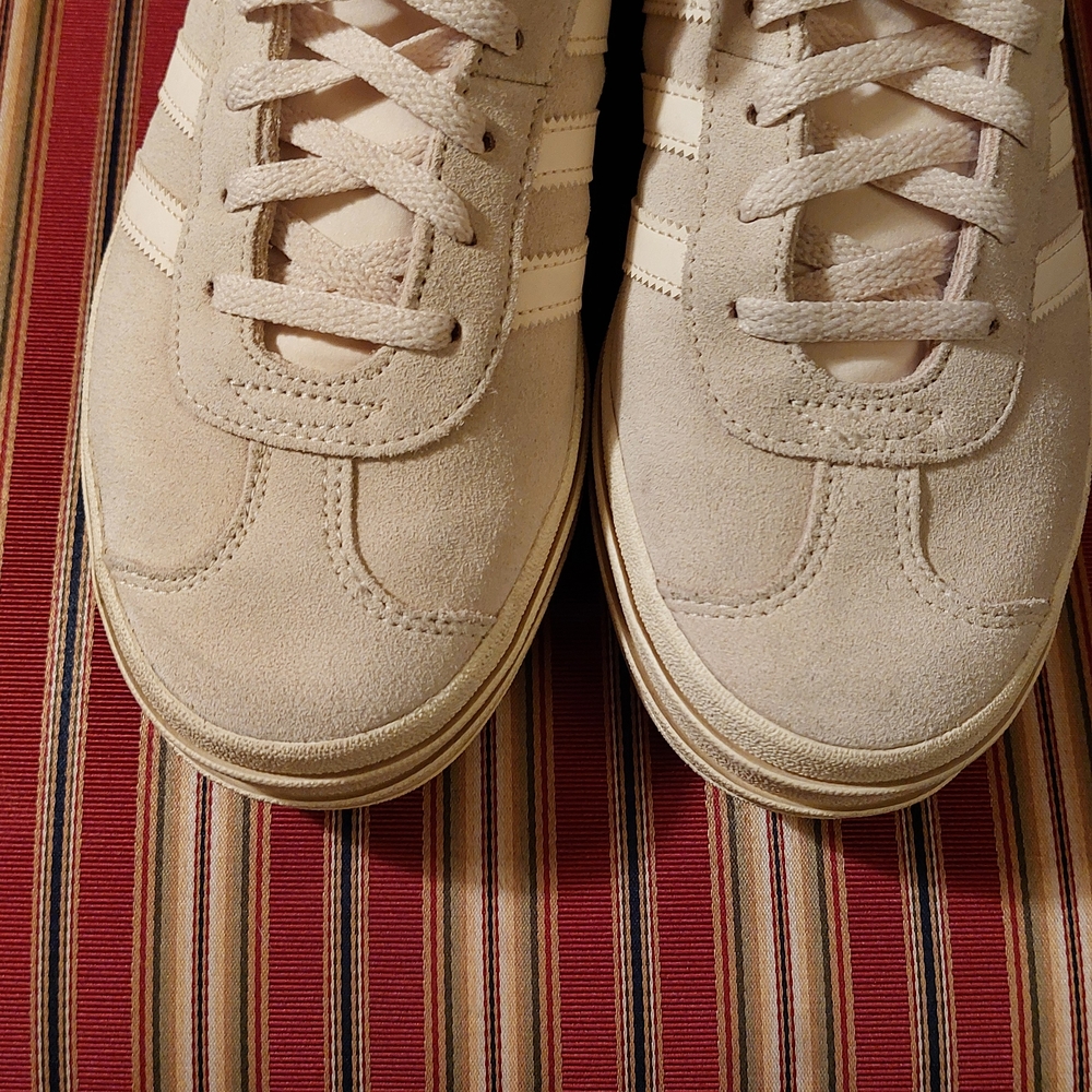 Adidas Beige Seude High-Top Sneakers Size 7.5 - Picture 5 of 13